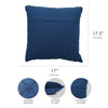 Hand-Woven Blue Boho Moroccan Decorative Throw Pillow - 17" x 17.5"